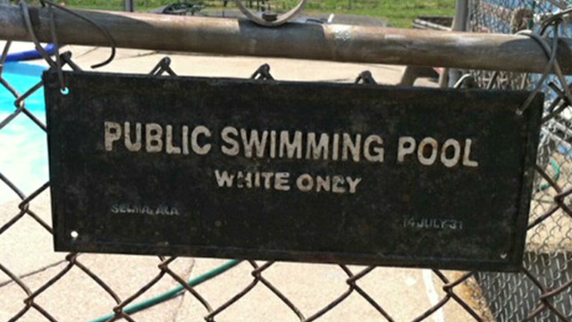 whites only swimming pool